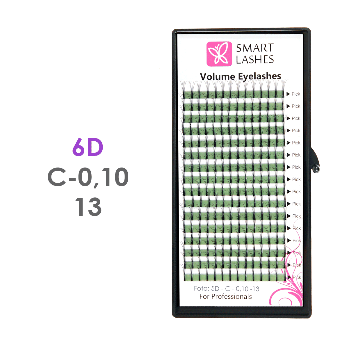 Trsy 6D - C - 0,10 mm x 13 mm - 16 řádků | Smart Lashes