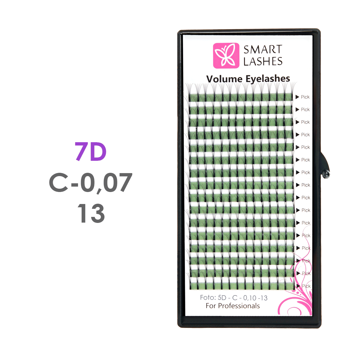 Trsy 7D - C - 0,07 mm x 13 mm - 16 řádků | Smart Lashes