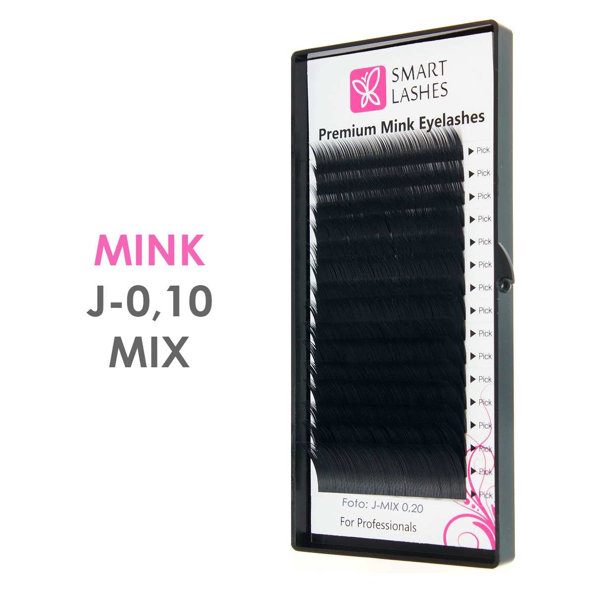Mink - J - 0,10 mm x 8-15 mm MIX - umělé řasy 16 řádků | Smart Lashes