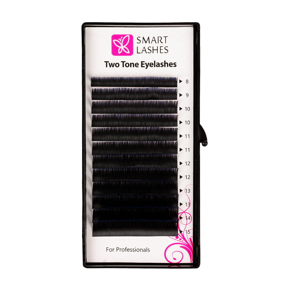 Ombré řasy - modré a černé - C - 0.20 mm - MIX  | Smart Lashes