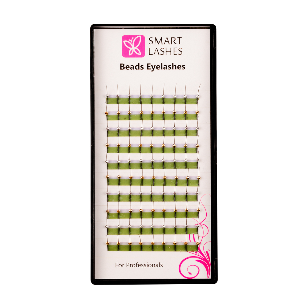 Beads Eyelashes GOLD - SILVER - C - 0.20 mm x 13 mm | Smart Lashes
