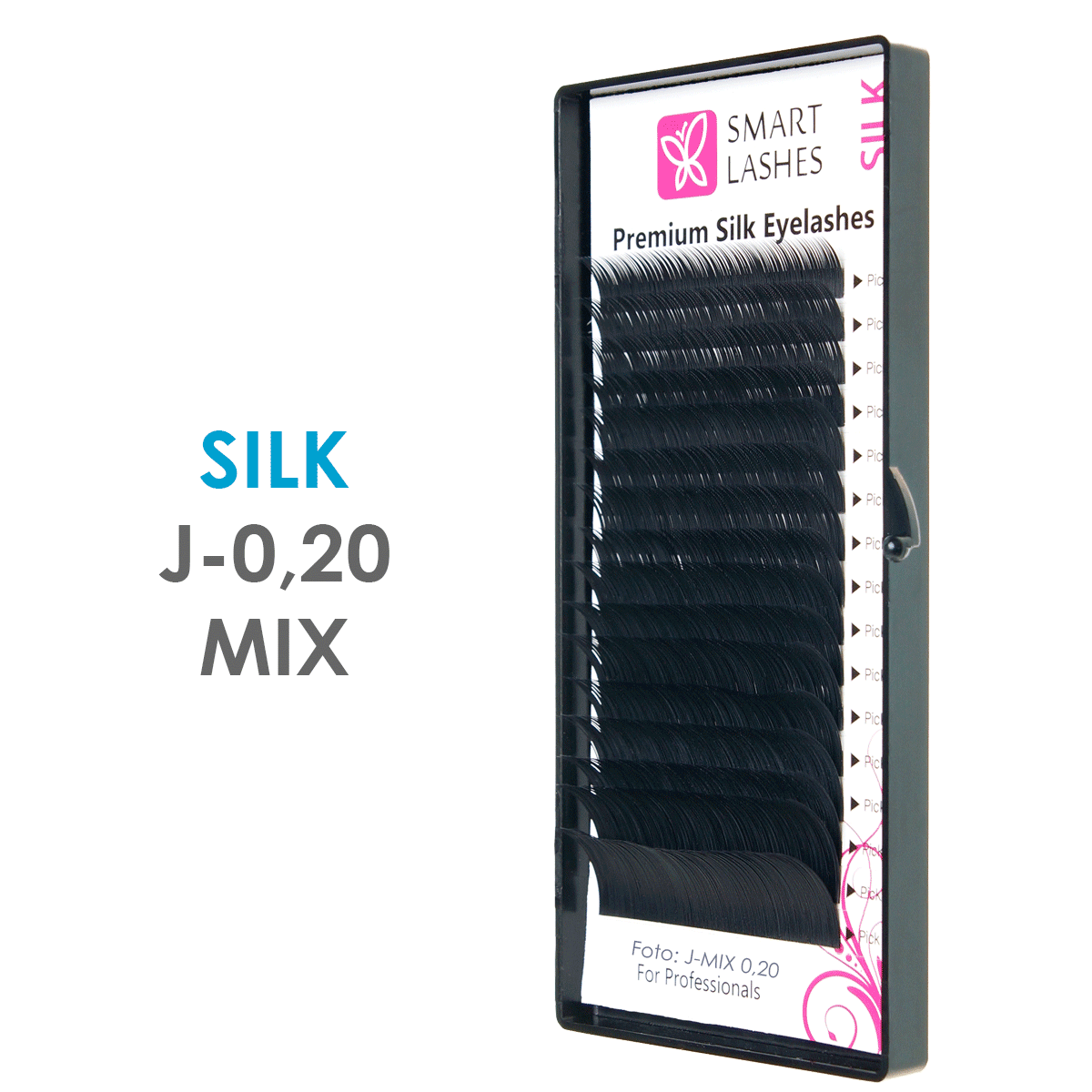 Silk - J - 0,20 mm x 8-15 mm MIX - umělé řasy 16 řádků | Smart Lashes