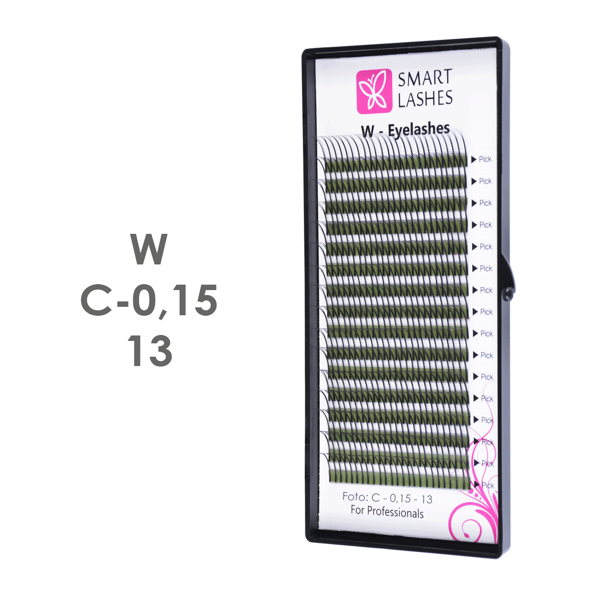 Trsy W - C - 0,15 mm x 13 mm - 16 řádků | Smart Lashes