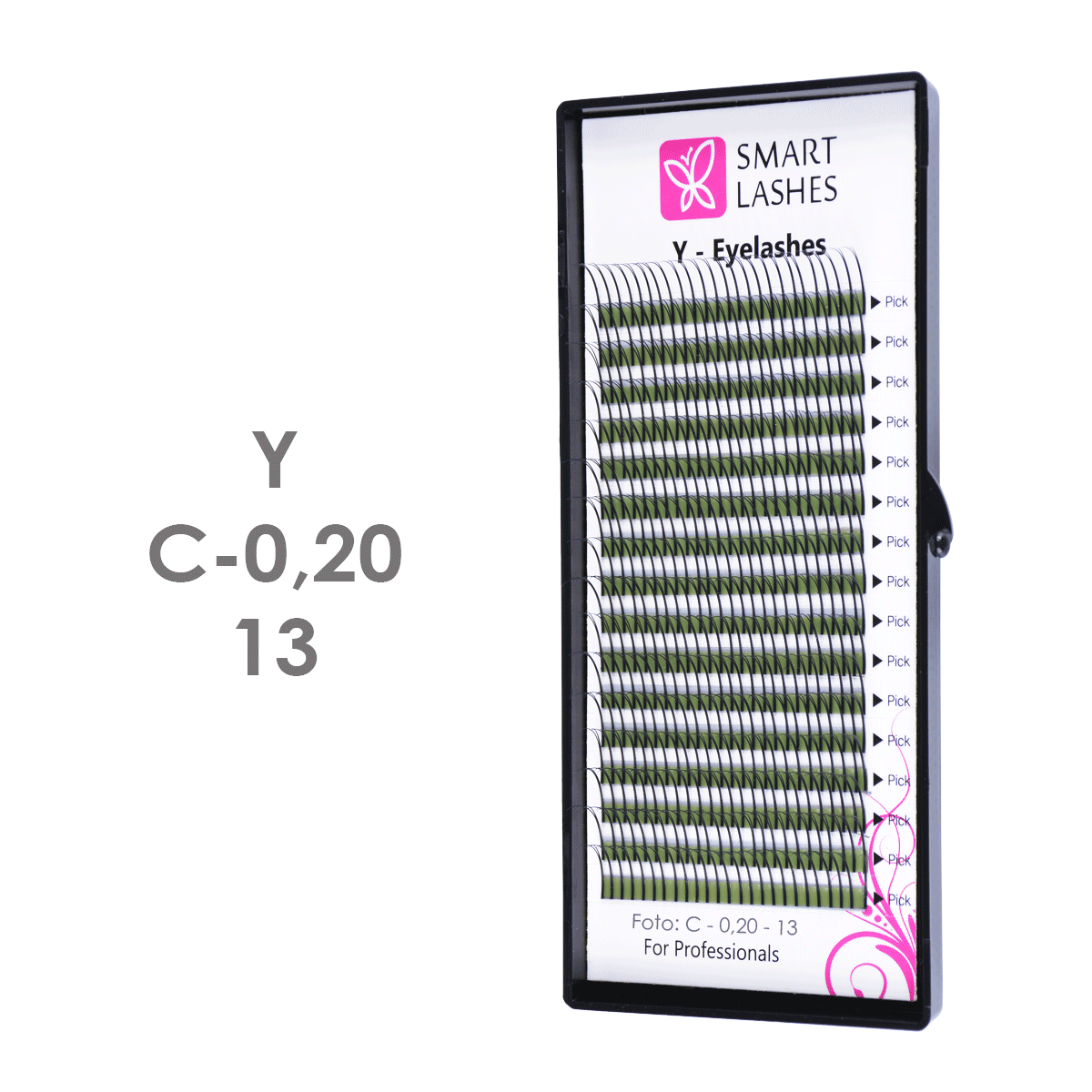 Trsy Y - C - 0,20 mm x 13 mm - 16 řádků | Smart Lashes